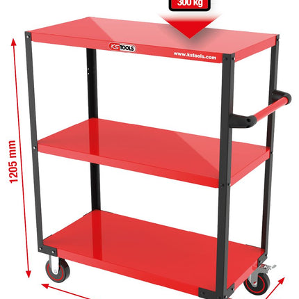 KS TOOLS Werkstatt-Servicewagen, H1205xB978xT488mm ( 890.0009 ) - Toolbrothers