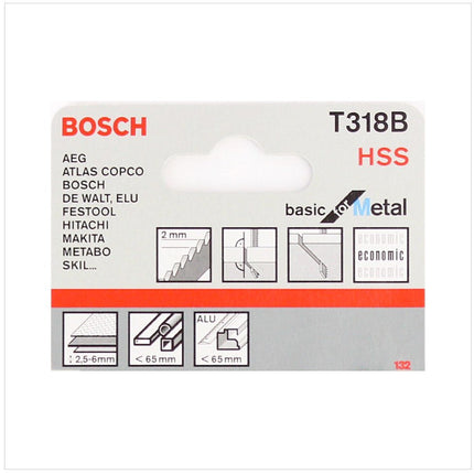 Bosch T 318 B Stichsägeblätter Basic for Metal 25 Stk. 132 mm ( 2608631404 ) - Toolbrothers