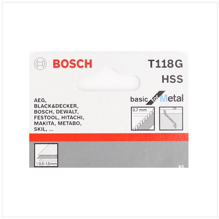 Bosch T 118 G Stichsägeblätter Basic for Metal 25 Stk. 92 mm ( 2608631012 ) - Toolbrothers