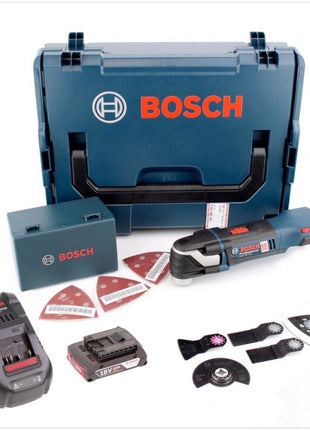 Bosch GOP 18 V-EC Professional brushless Akku Multi Cutter in L-Boxx + 1x GBA 2 Ah Akku mit GAL 1880 Ladegerät und 20 tlg. Zubehör-Set - Toolbrothers