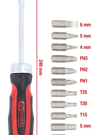 KS TOOLS 12 in 1 Ratschen-Bit-Schraubendreher ( 159.2035 ) - Toolbrothers