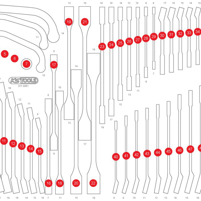 KS TOOLS Leere Schaumstoffeinlage zu 811.0051 ( 811.0051-97 )