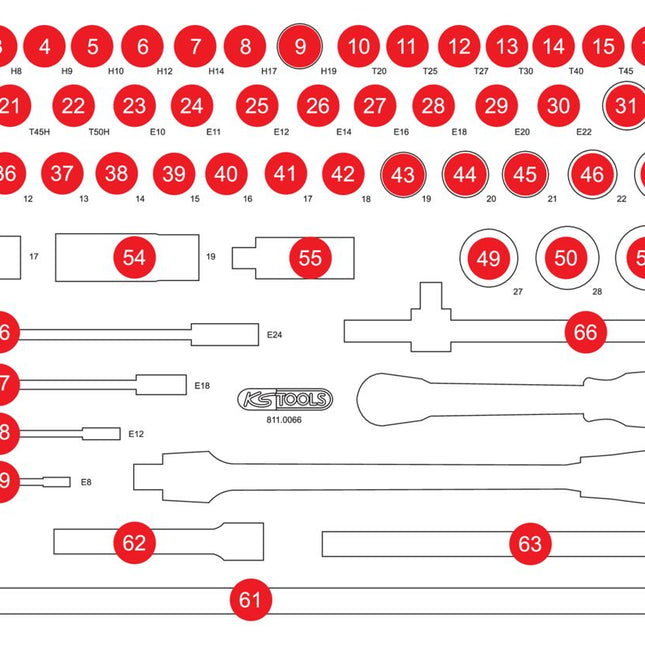 KS TOOLS Leere Schaumstoffeinlage zu 811.0066 ( 811.0066-97 ) - Toolbrothers