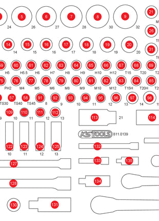 KS TOOLS Leere Schaumstoffeinlage zu 811.0139 ( 811.0139-97 )