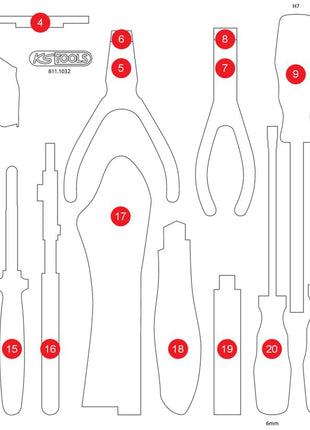 KS TOOLS Insert en mousse vide pour 811.1032 (811.1032-97)