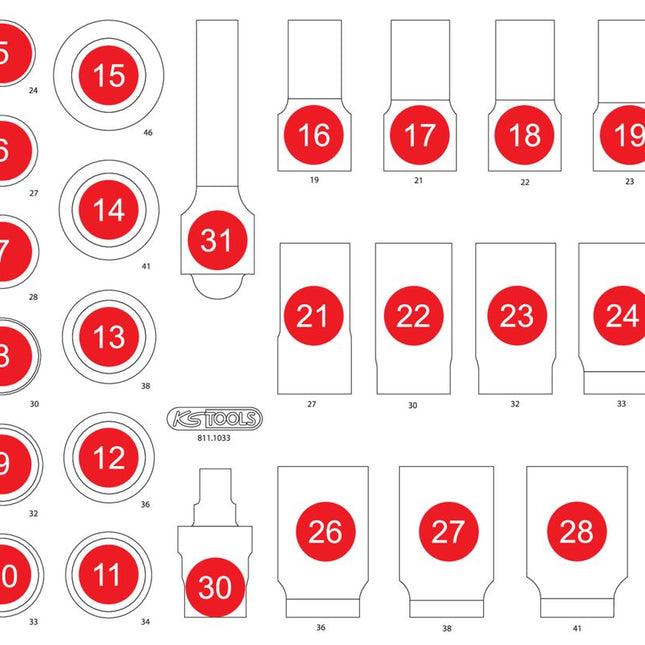 KS TOOLS Leere Schaumstoffeinlage zu 811.1033 ( 811.1033-97 ) - Toolbrothers