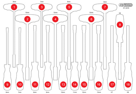 KS TOOLS Insert en mousse vide pour 811.2018 (811.2018-97)