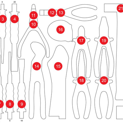KS TOOLS Leere Schaumstoffeinlage zu 811.2022 ( 811.2022-97 ) - Toolbrothers