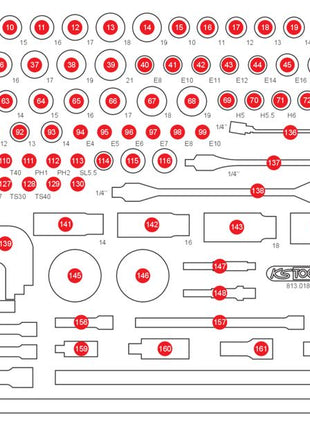 KS TOOLS Leere Schaumstoffeinlage zu 813.0183 ( 813.0183-97 ) - Toolbrothers