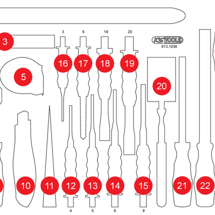 KS TOOLS Leere Schaumstoffeinlage zu 813.1036 ( 813.1036-97 )