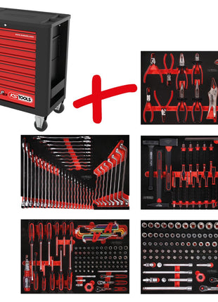 KS TOOLS Performanceplus Werkstattwagen-Satz P15 mit 279 Werkzeugen für 5 Schubladen ( 815.5279 )