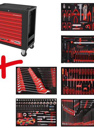 KS TOOLS Performanceplus Werkstattwagen-Satz P15 mit 284 Werkzeugen für 6 Schubladen ( 815.6284 )