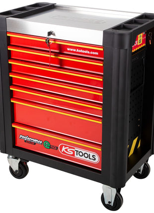 Chariot d'atelier KS TOOLS PERFORMANCEplus e10 NOIR/ROUGE avec 7 tiroirs (873.0007)