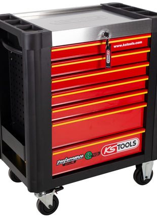 Chariot d'atelier KS TOOLS PERFORMANCEplus e10 NOIR/ROUGE avec 7 tiroirs (873.0007)