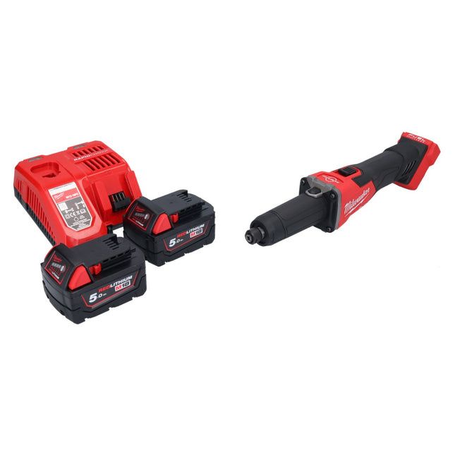 Milwaukee M18 FDGRB-502 Akku Geradschleifer 18 V 50 mm Brushless + 2x Akku 5,0 Ah + Ladegerät - Toolbrothers