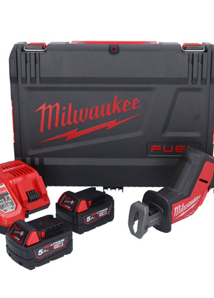 Milwaukee M18 FHZ-502X Akku Säbelsäge 18 V 22 mm Brushless ( 4933459885 ) + 2x Akku 5,0 Ah + Ladegerät + HD Box - Toolbrothers