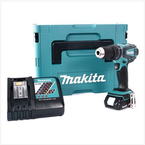 Makita DHP 456 RA1J Akku Schlagbohrschrauber 18 V 50 Nm + 1x Akku 2,0 Ah + Ladegerät + Makpac - Toolbrothers