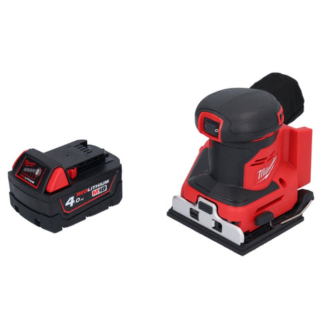 Lijadora orbital a batería Milwaukee M18 BQSS-401 18 V 113 x 104 mm sin escobillas + 1x batería 4,0 Ah - sin cargador