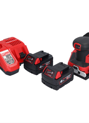 Milwaukee M18 BQSS-402 Akku Schwingschleifer 18 V 113 x 104 mm Brushless + 2x Akku 4,0 Ah + Ladegerät