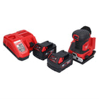 Milwaukee M18 BQSS-402 akumulatorowa szlifierka oscylacyjna 18 V 113 x 104 mm bezszczotkowa + 2x akumulator 4,0 Ah + ładowarka