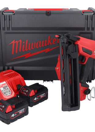 Clavadora a batería Milwaukee M18 FN16GA-402X 18 V 32 - 64 mm sin escobillas + 2x baterías 4,0 Ah + cargador + caja HD