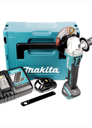 Makita DGA 504 RA1J Akku Winkelschleifer 18 V 125 mm Brushless + 1x Akku 2,0 Ah + Ladegerät + Makpac - Toolbrothers