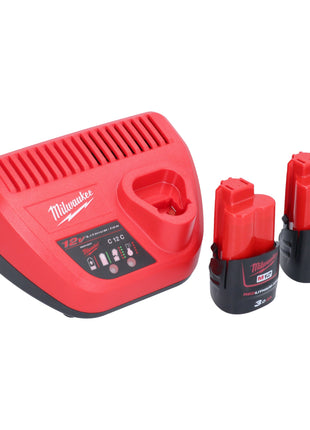 Milwaukee M12 FBFL10-302 Akumulatorowy pilnik taśmowy 12 V 10 x 330 mm + 2x akumulator 3,0 Ah + ładowarka