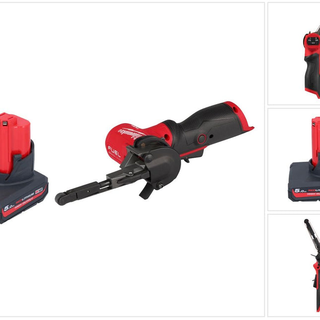 Milwaukee M12 FBFL10-501 Akku Bandfeile 12 V 10 x 330 mm + 1x Akku 5,0 Ah - ohne Ladegerät - Toolbrothers