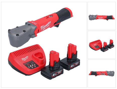 Clé à chocs angulaire sur batterie Milwaukee M12 FRAIWF38-402 12 V 3/4" 270 Nm sans balais + 2x batterie 4,0 Ah + chargeur