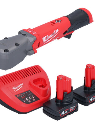 Clé à chocs angulaire sur batterie Milwaukee M12 FRAIWF38-402 12 V 3/4" 270 Nm sans balais + 2x batterie 4,0 Ah + chargeur