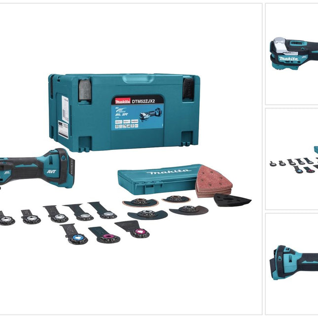 Makita DTM 52 ZJX2 Akku Multifunktionswerkzeug 18 V Starlock Max Brushless + 43 tlg. Zubehörset + Makpac - ohne Akku, ohne Ladegerät