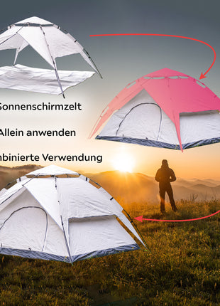 Toolbrothers Outdoor Camping-Set Zelt für 2-4 Personen Hydraulikzelt mit Isoliermatte & Campingausrüstung 14 tlg