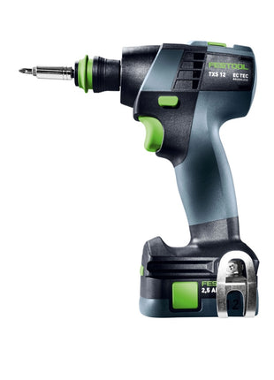 Festool TXS 12 2,5 set taladro atornillador inalámbrico 12 V 30 Nm sin escobillas (576874) + 2x batería 2,5 Ah + cargador + juego de puntas + systainer