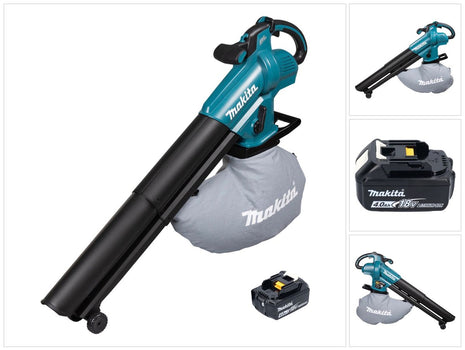 Soplador y aspirador de hojas a batería Makita DUB 187 M 18 V sin escobillas + 1x batería 4,0 Ah - sin cargador