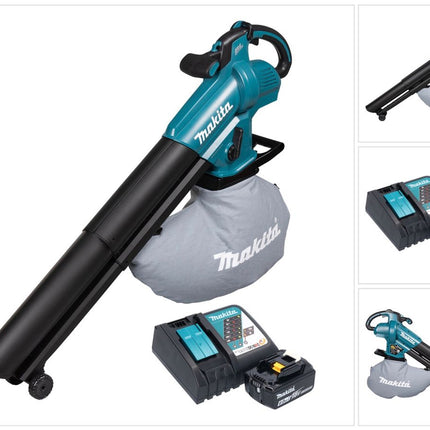 Makita DUB 187 RG Akku Laubbläser und Laubsauger 18 V Brushless + 1x Akku 6,0 Ah + Ladegerät