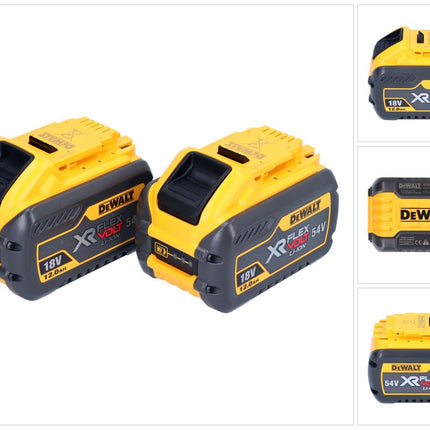 DeWalt 2x DCB 548 Akku 18 V / 54 V max. 12 Ah / 12000 mAh Li-Ion XR FLEXVOLT - mit Ladestandanzeige