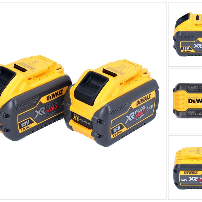DeWalt 2x DCB 548 Akku 18 V / 54 V max. 12 Ah / 12000 mAh Li-Ion XR FLEXVOLT - mit Ladestandanzeige