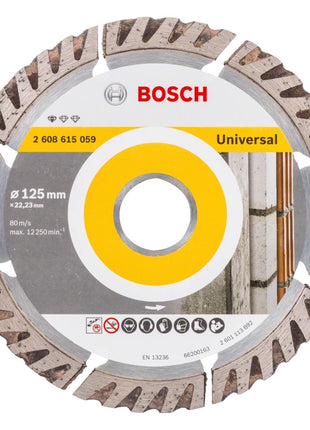 Bosch Standard for Universal Diamanttrennscheibe 125 x 22,23 mm 2 Stk. ( 2x 2608615059 ) für Beton, Stahl-Beton, Back-, Kalk- und Sand-Stein