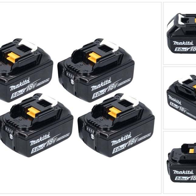 Makita Akku Set 4x BL 1850 B 18 V 5,0 Ah / 5000 mAh Li-Ion Akku ( 4x 197280-8 )