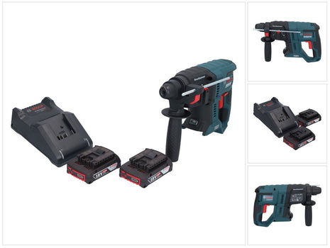 Bosch GBH 18V-21 Professional 18 V 2,0 J SDS plus Brushless trapano a percussione a batteria + 2x 2,0 Ah batteria + kit di ricarica