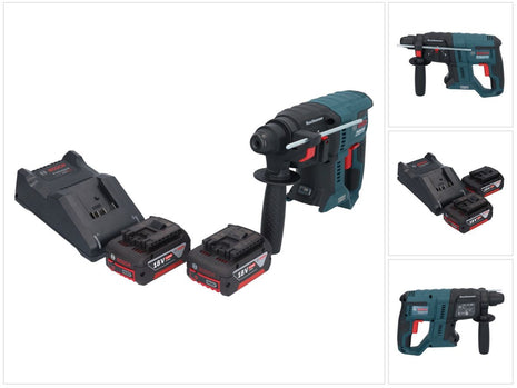 Bosch GBH 18V-21 Marteau perforateur sans fil professionnel 18 V 2.0 J SDS plus Brushless + 2x batterie 5.0 Ah + kit chargeur