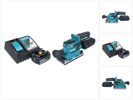 Makita DBO 382 RF1 Ponceuse vibrante sans fil 18 V 93 x 185 mm Brushless + 1x batterie 3,0 Ah + chargeur