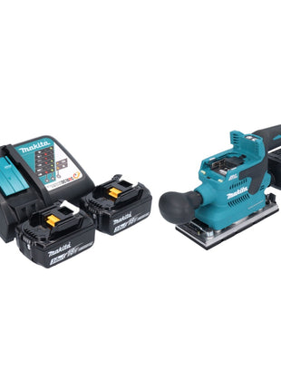 Makita DBO 382 RF ponceuse orbitale sur batterie 18 V 93 x 185 mm sans balais + 2x batteries 3,0 Ah + chargeur