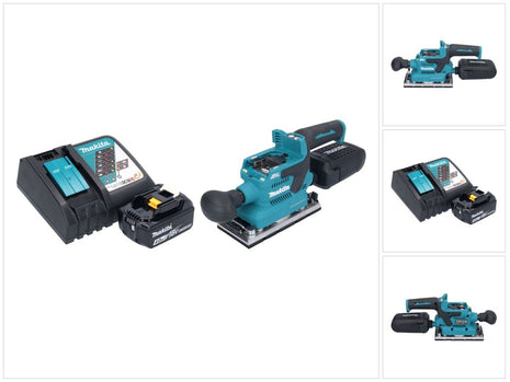 Makita DBO 382 RM1 Ponceuse vibrante sans fil 18 V 93 x 185 mm Brushless + 1x batterie 4,0 Ah + chargeur