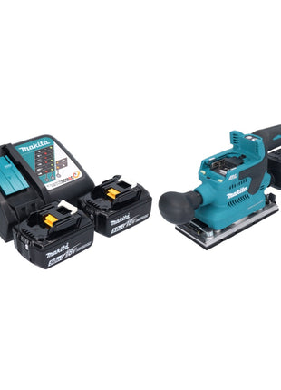 Makita DBO 382 RT Akku Schwingschleifer 18 V 93 x 185 mm Brushless + 2x Akku 5,0 Ah + Ladegerät