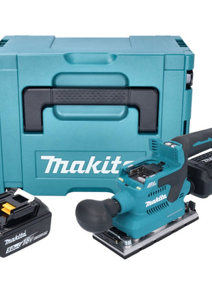 Makita DBO 382 T1J Akku Schwingschleifer 18 V 93 x 185 mm Brushless + 1x Akku 5,0 Ah + Makpac - ohne Ladegerät