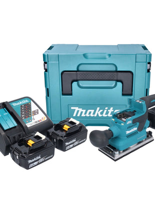 Makita DBO 382 RGJ ponceuse orbitale sur batterie 18 V 93 x 185 mm sans balais + 2x batteries 6,0 Ah + chargeur + Makpac