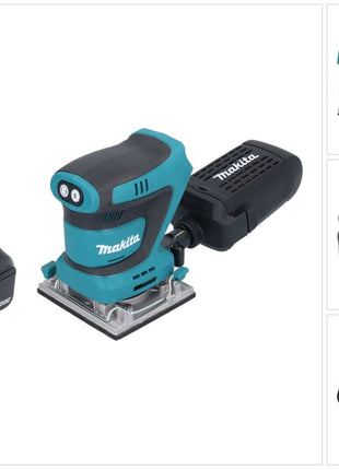 Makita DBO 484 F1 Akku Schwingschleifer 18 V 112 x 102 mm + 1x Akku 3,0 Ah - ohne Ladegerät