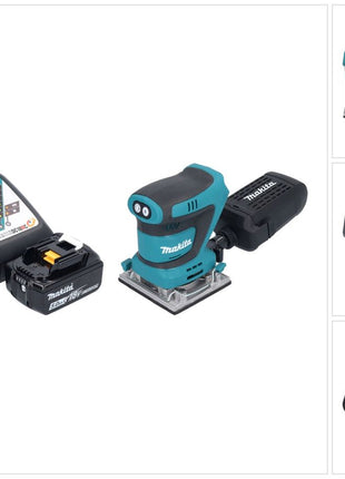 Makita DBO 484 RT1 Akku Schwingschleifer 18 V 112 x 102 mm + 1x Akku 5,0 Ah + Ladegerät