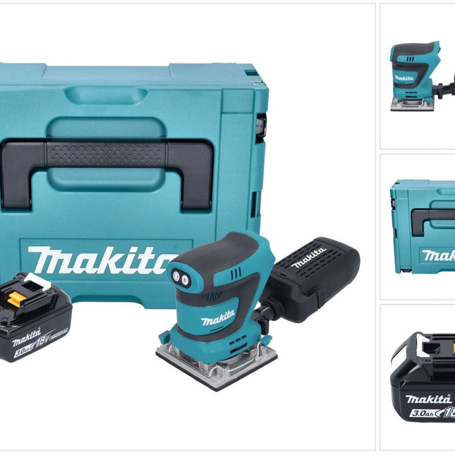 Makita DBO 484 F1J Akku Schwingschleifer 18 V 112 x 102 mm + 1x Akku 3,0 Ah + Makpac - ohne Ladegerät